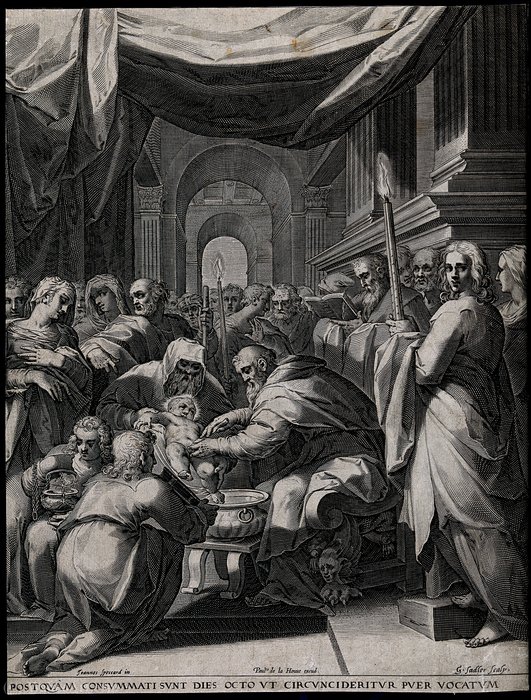 Christ Is Circumcised In A Crowded Church — Aegidius Sadeler Ii
