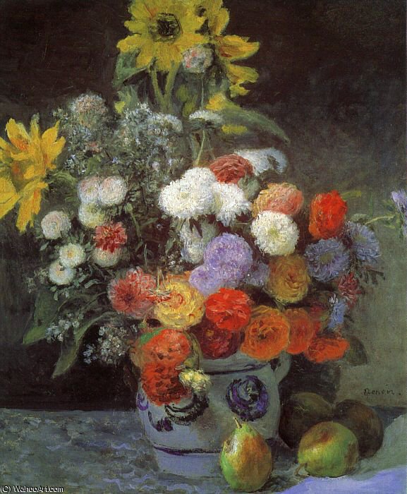 Mezclas De Flores En Una Olla De Barro — Pierre-auguste Renoir