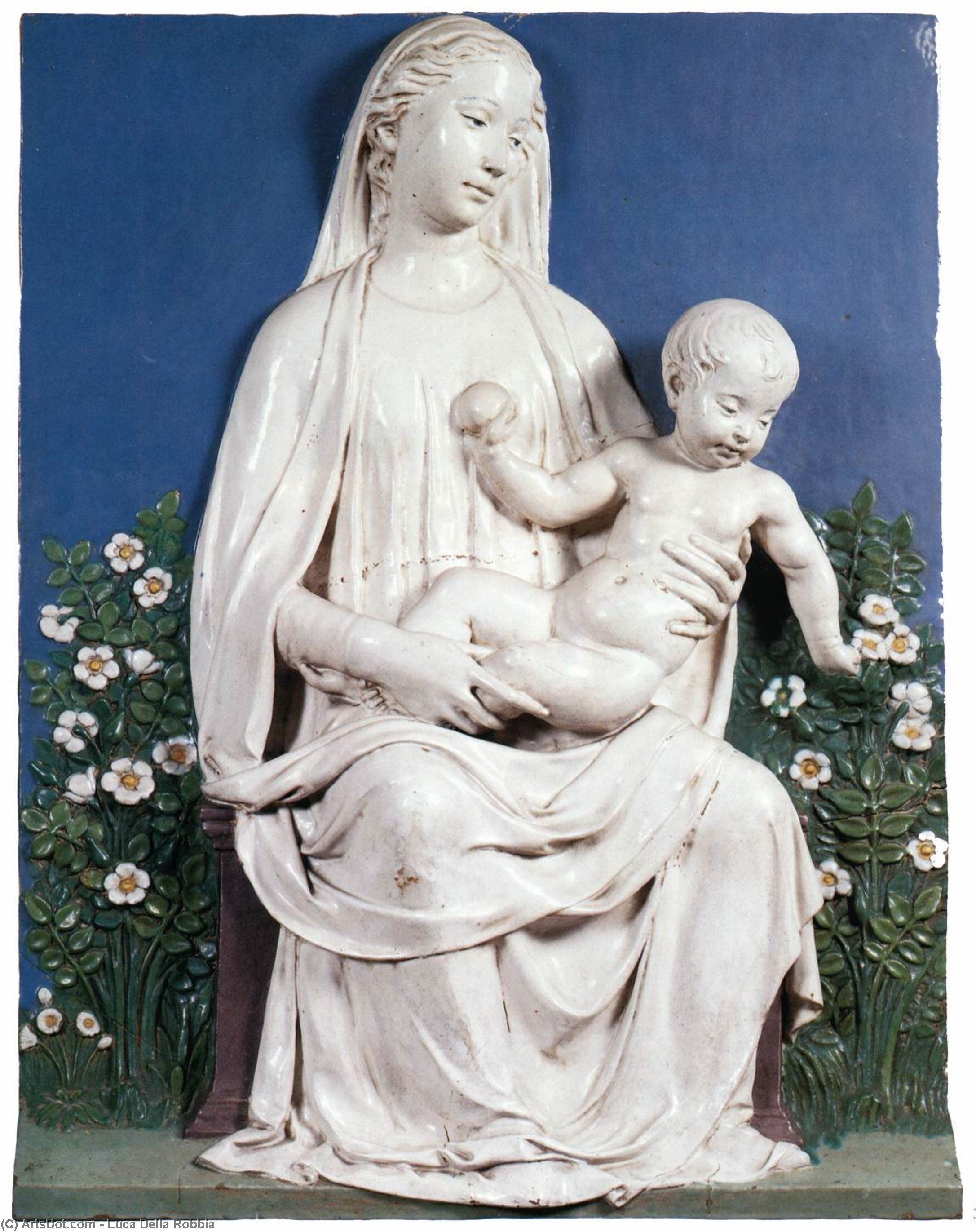 Madonna In A Rose-garden (madonna Del Roseto) — Luca Della Robbia