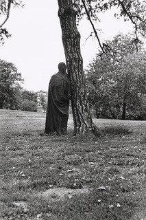 Figure Standing In A Black Bag For Yoko Ono's Cut Piece, 4th Annual Avant Garde Festival, Central Park, New York, September 9th, 1966 — Fred W Mcdarrah