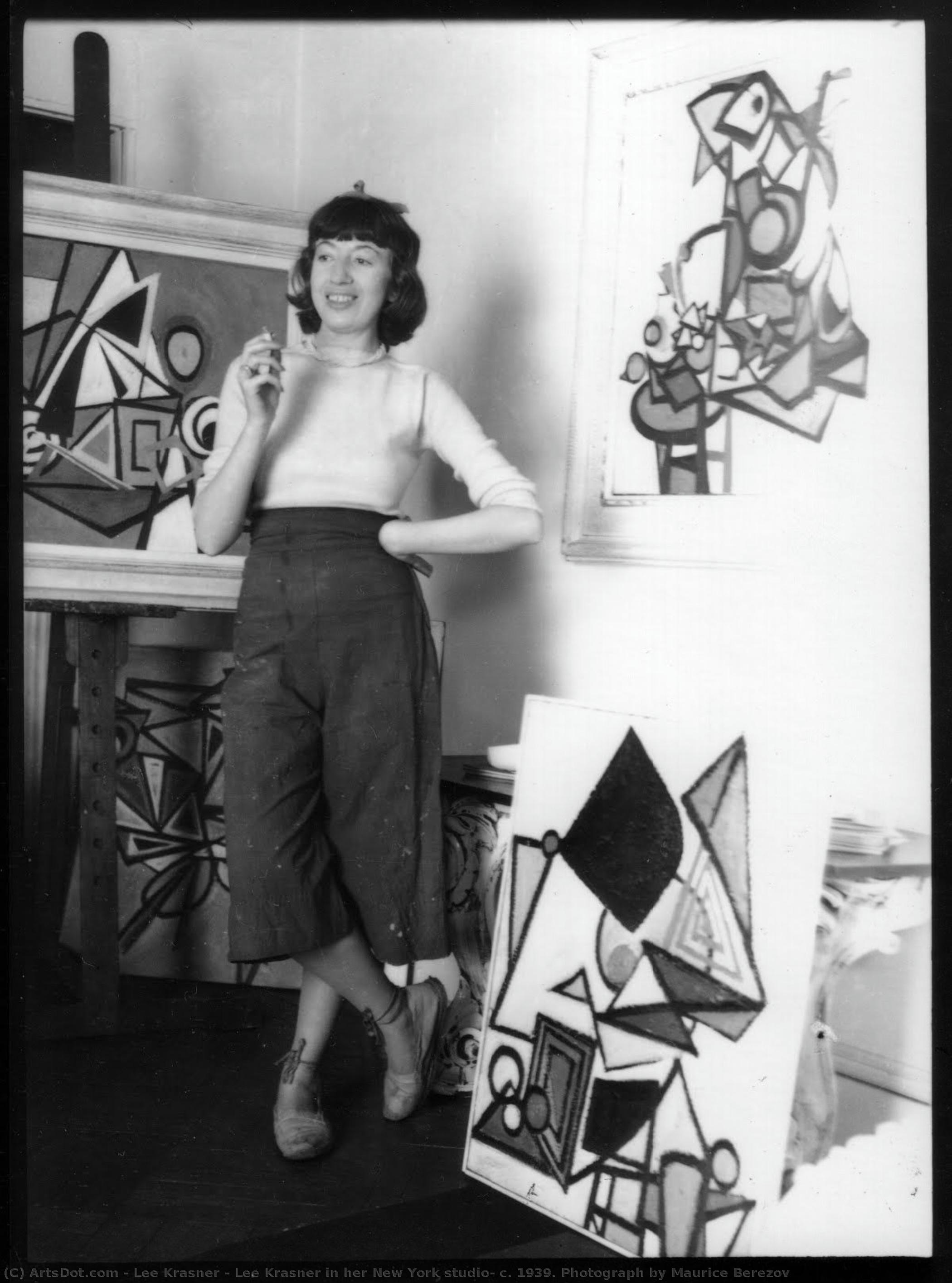 Lee Krasner In Her New York Studio, C. 1939. Photograph By Maurice Berezov — Lee Krasner