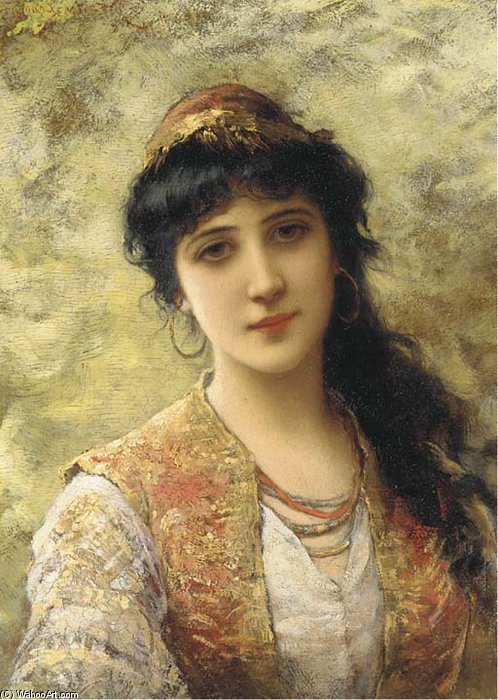 A Young Beauty In An Embroidered Vest — Emile Eisman Semenovsky