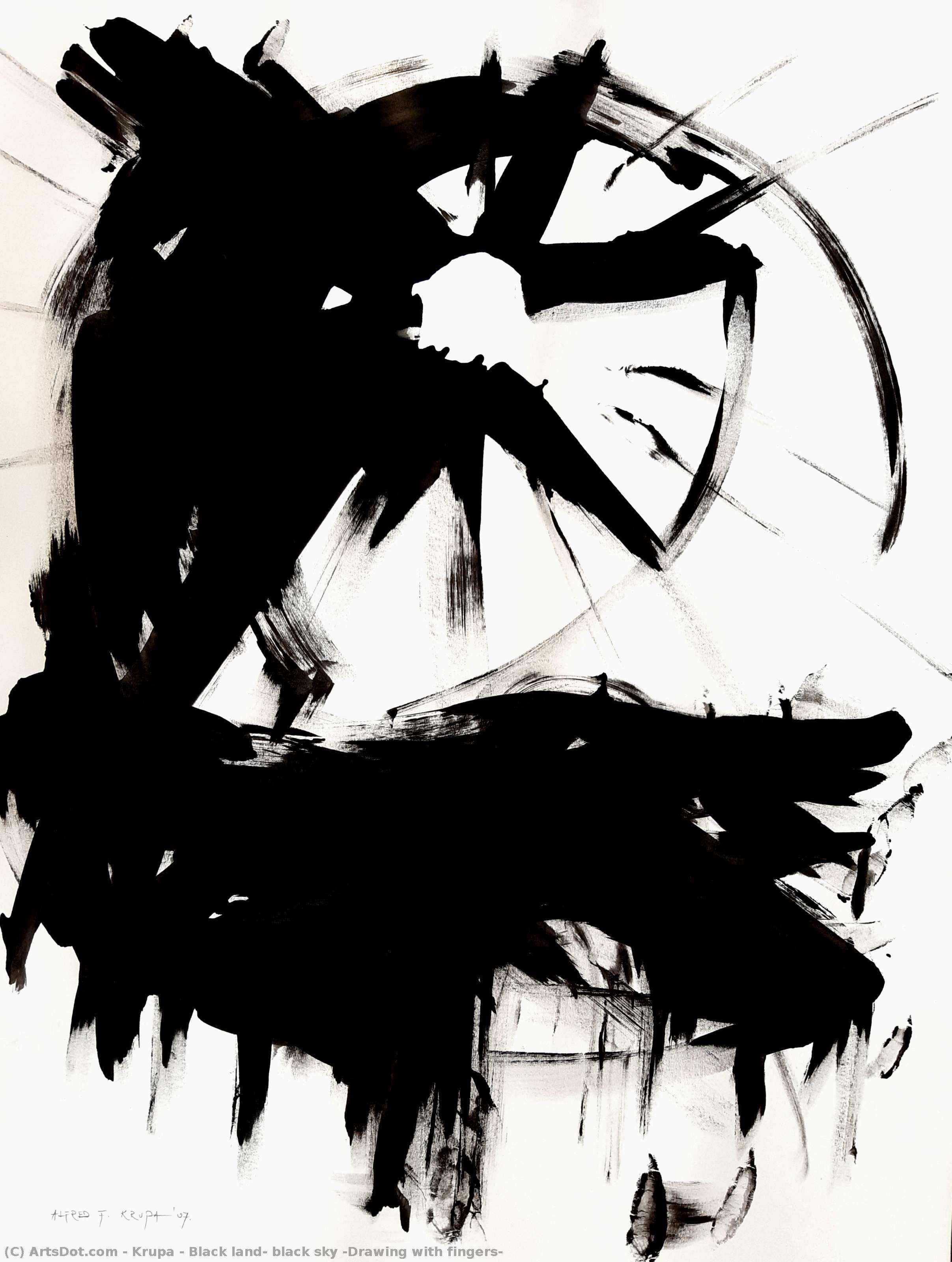 Black Land, Black Sky (drawing With Fingers) — Alfred Freddy Krupa