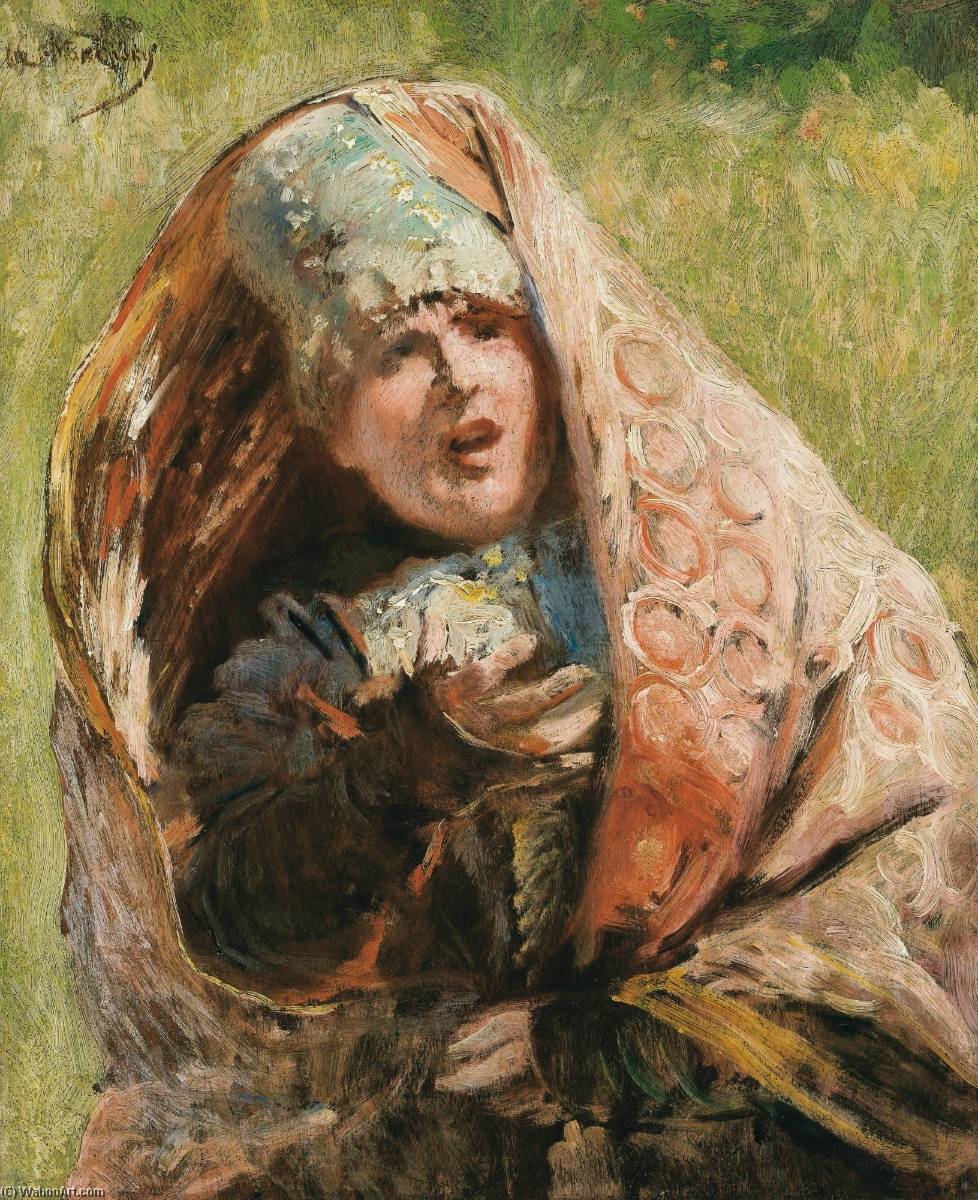 Portrait Of A Peasant Woman Study For Minin Appealing To People Of Nizhnii Novgorod (1894 1896) — Konstantin Yegorovich Makovsky