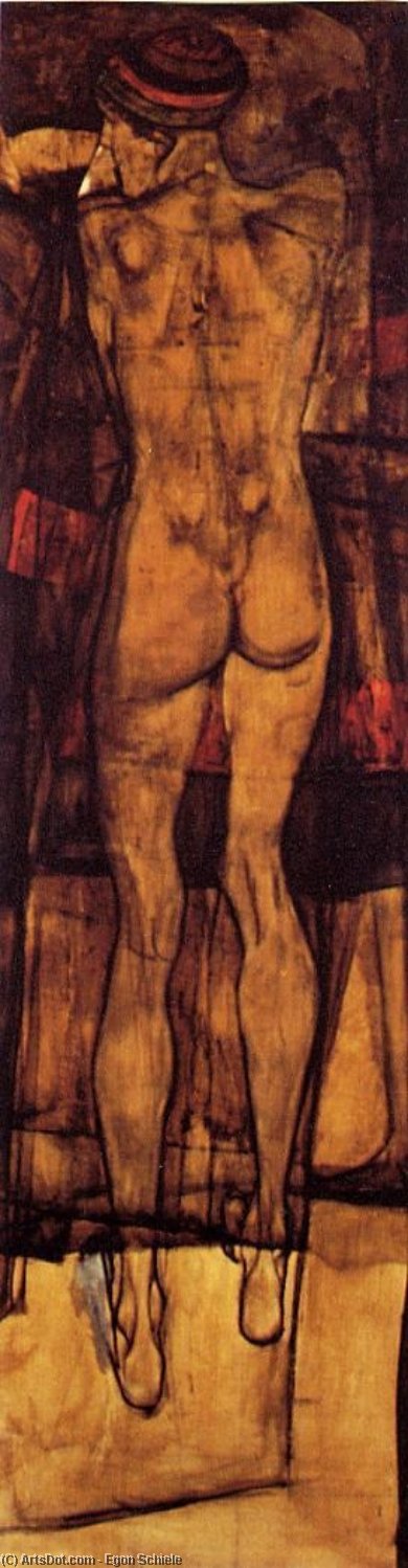 Female Nude - Back View — Egon Schiele
