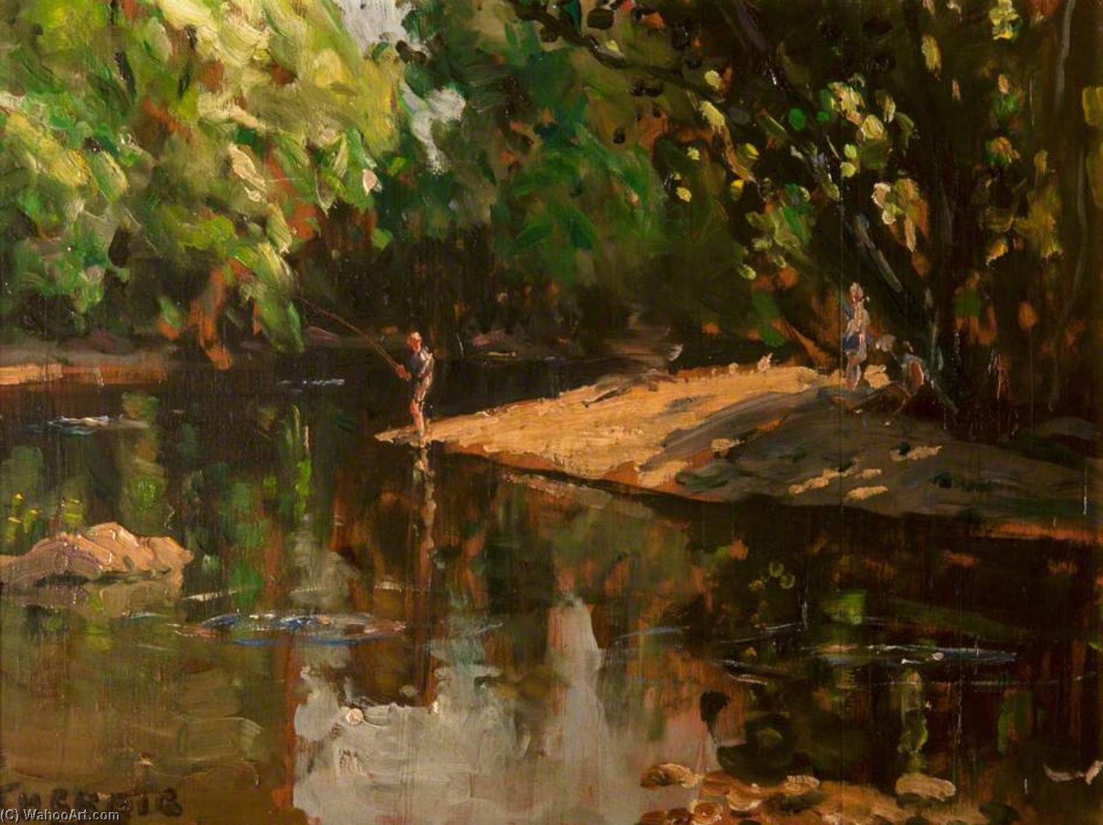 Fishing On The River Dun — James Humbert Craig
