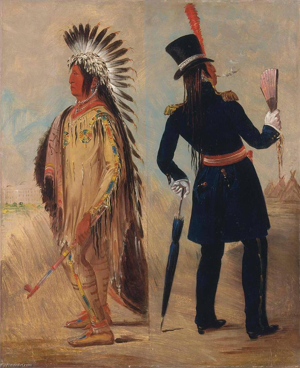 Wi Jún Jon, Pigeon's Egg Head (the Light) Going To And Returning From Washington — George Catlin