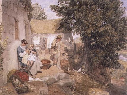 Cottages Near Symonds Yat With Country Figures, — Joshua Cristall