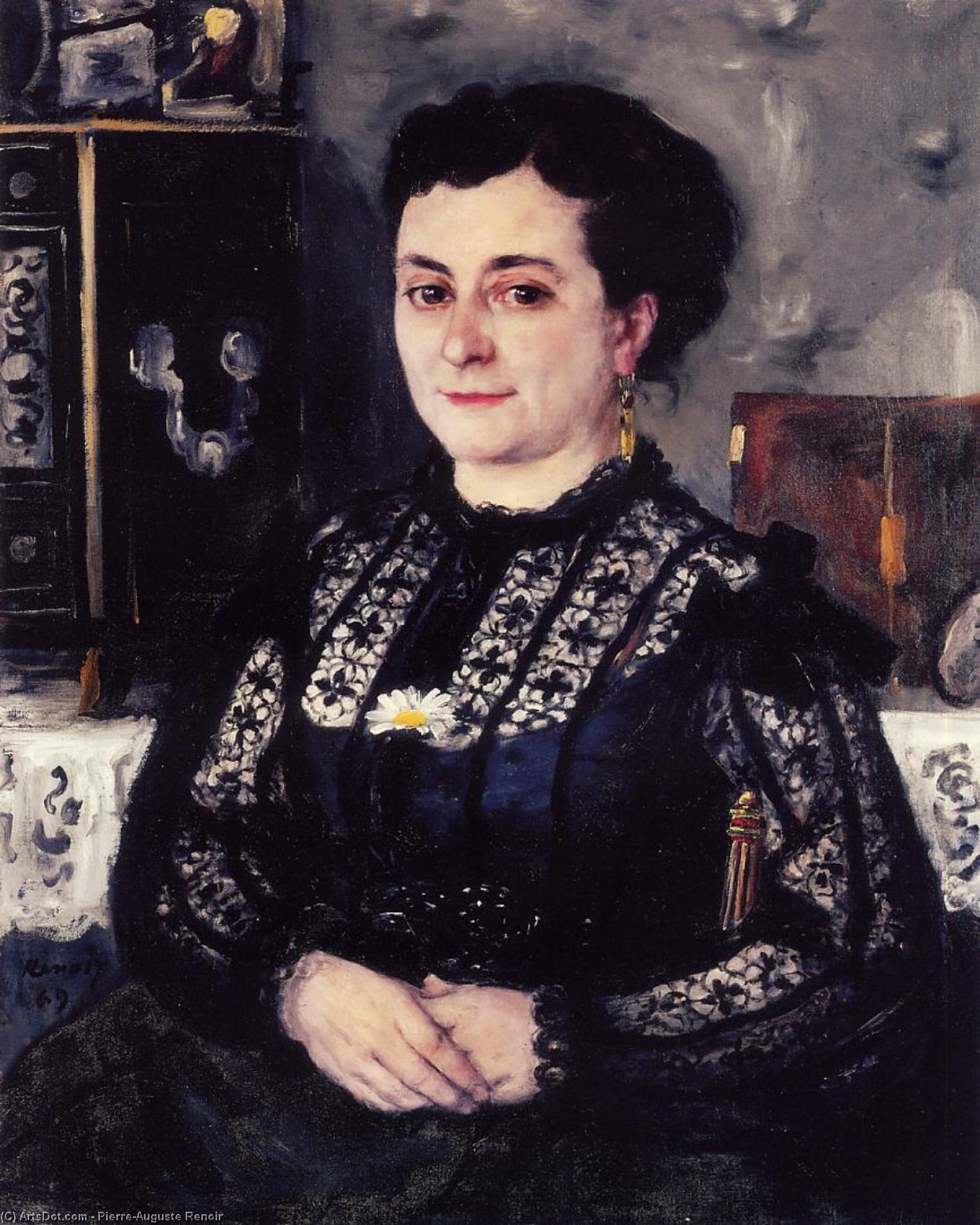 Woman In A Lace Blouse — ピエール＝オーギュスト・ルノワール