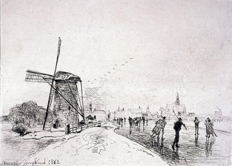 View Of The City Of Maaslins (holland) — Johan Barthold Jongkind