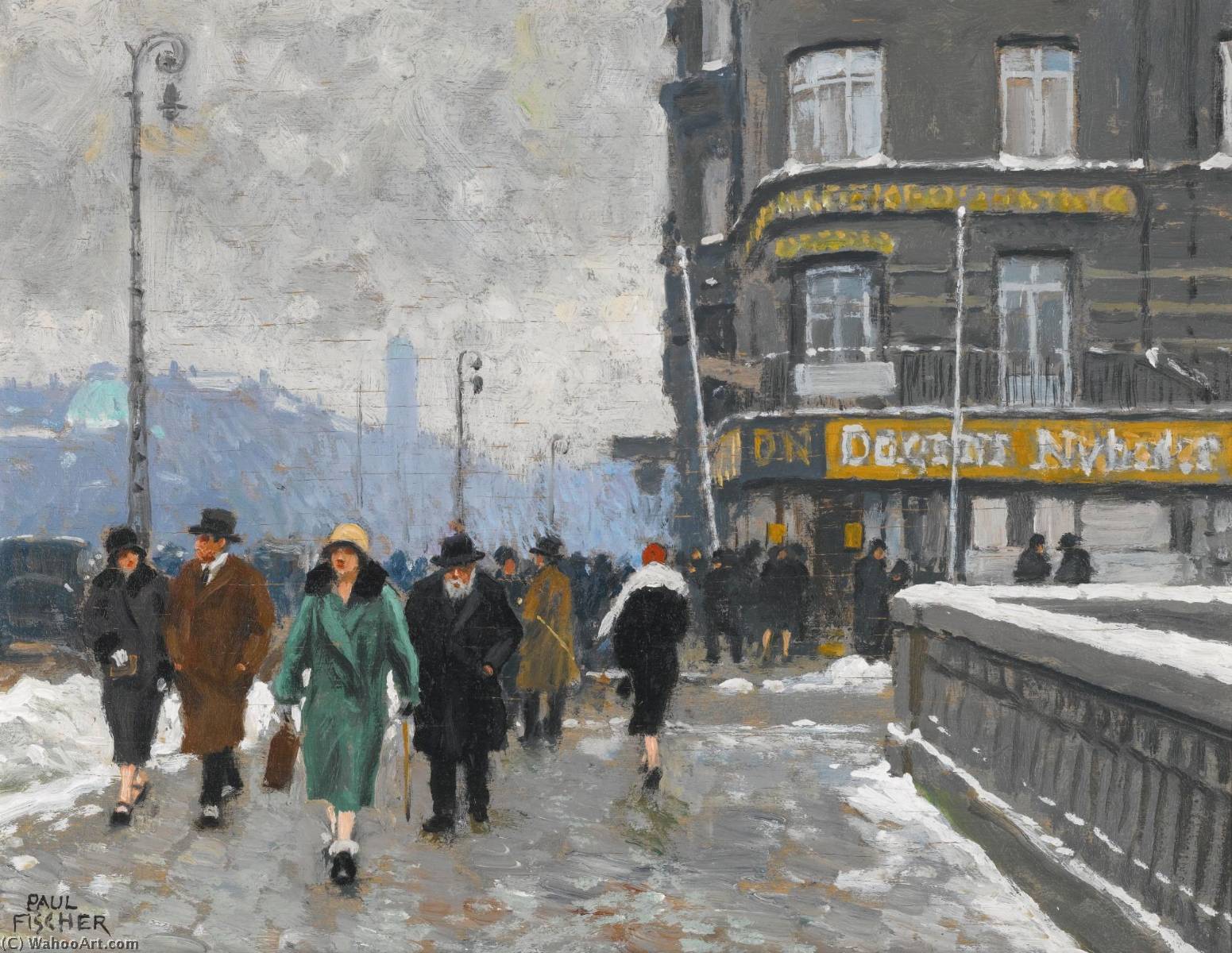 A Winter Street — Paul Gustave Fischer