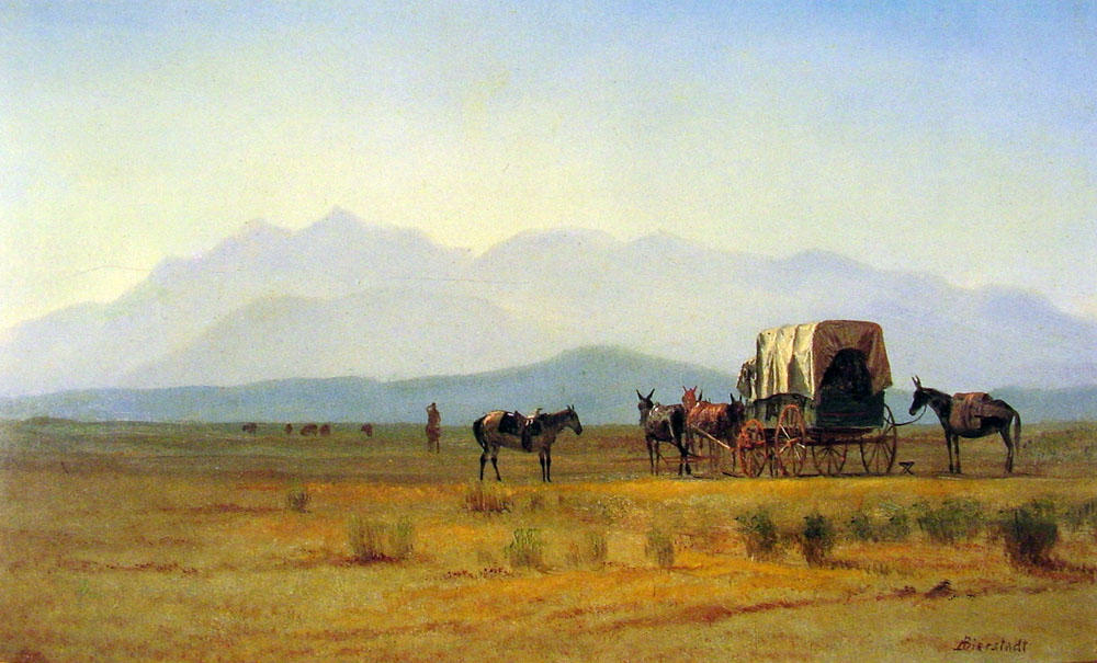 Surveyors Wagon In The Rockies — Albert Bierstadt