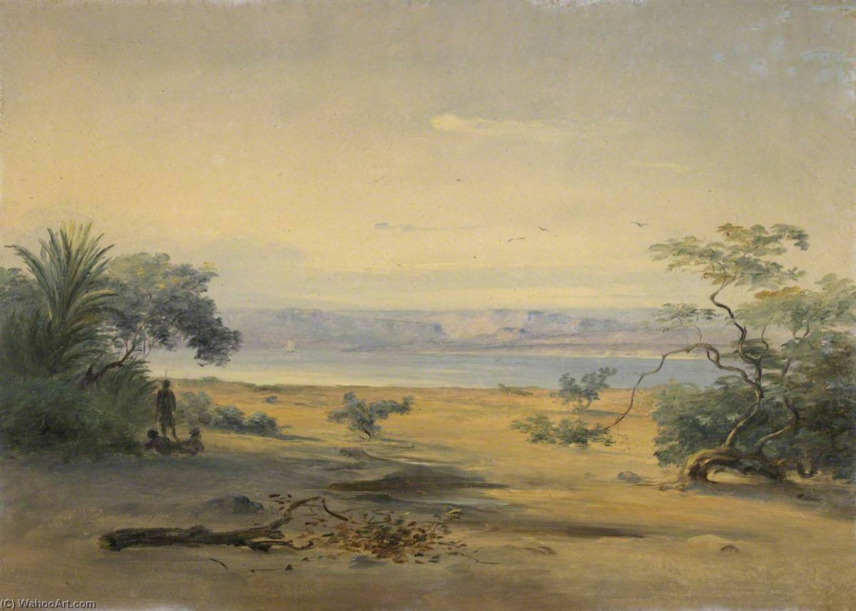 Sagallo Landscape With Bay, An Arid Shore In The Foreground — Johann Martin Bernatz