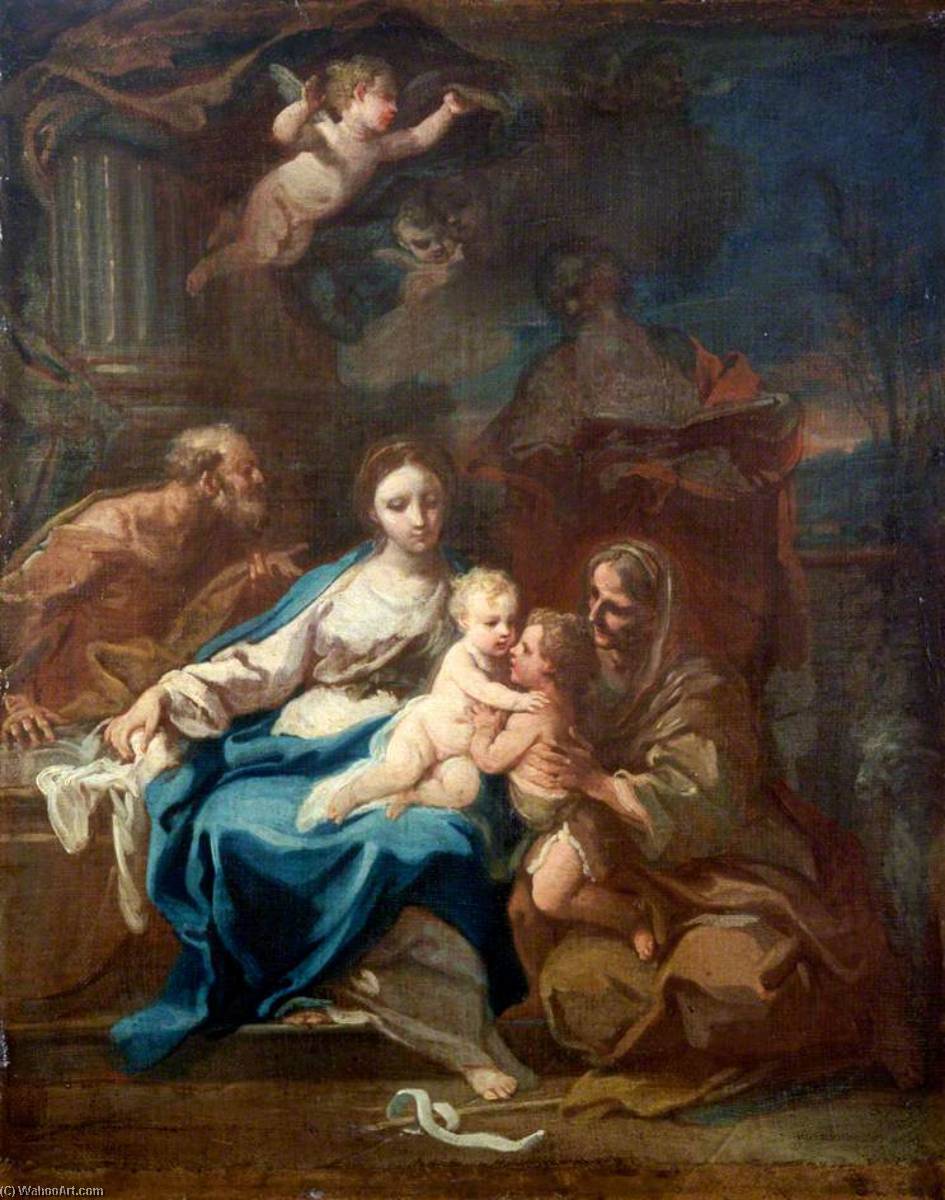 Holy Family With Saint Anne, The Baptist And Zacharias — Sebastiano Conca
