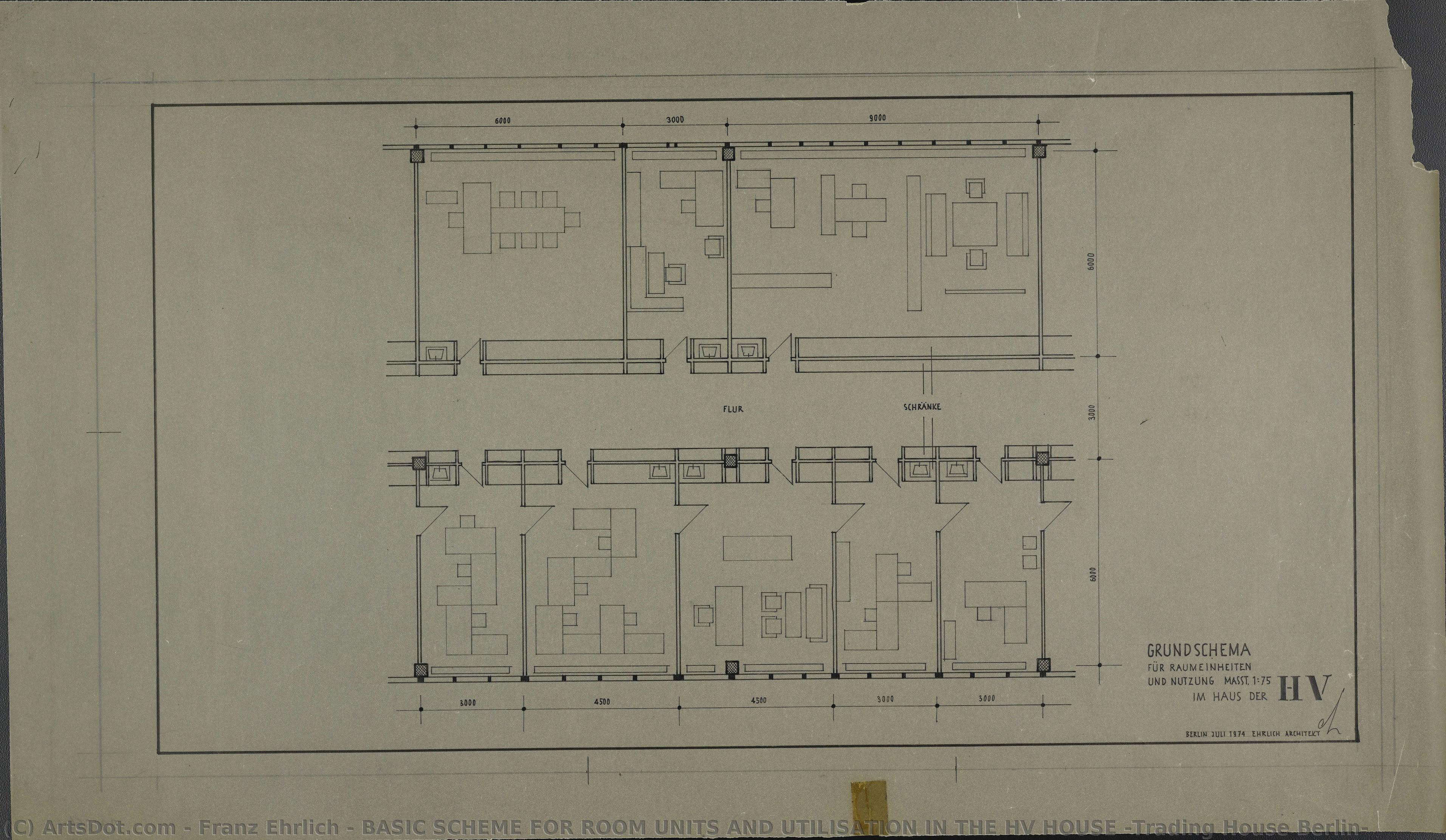 Basic Scheme For Room Units And Utilisation In The Hv House (trading House Berlin) — Франц Эрлих