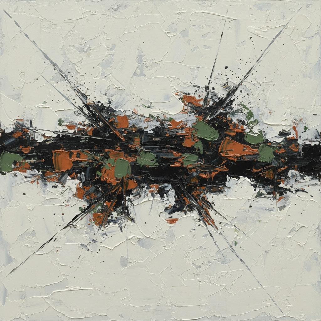Fragmentierter Kern: Ein Explosiver Monolith Aus Holzkohle, Olive Und Gebrannter Sienna — Christian Noiret