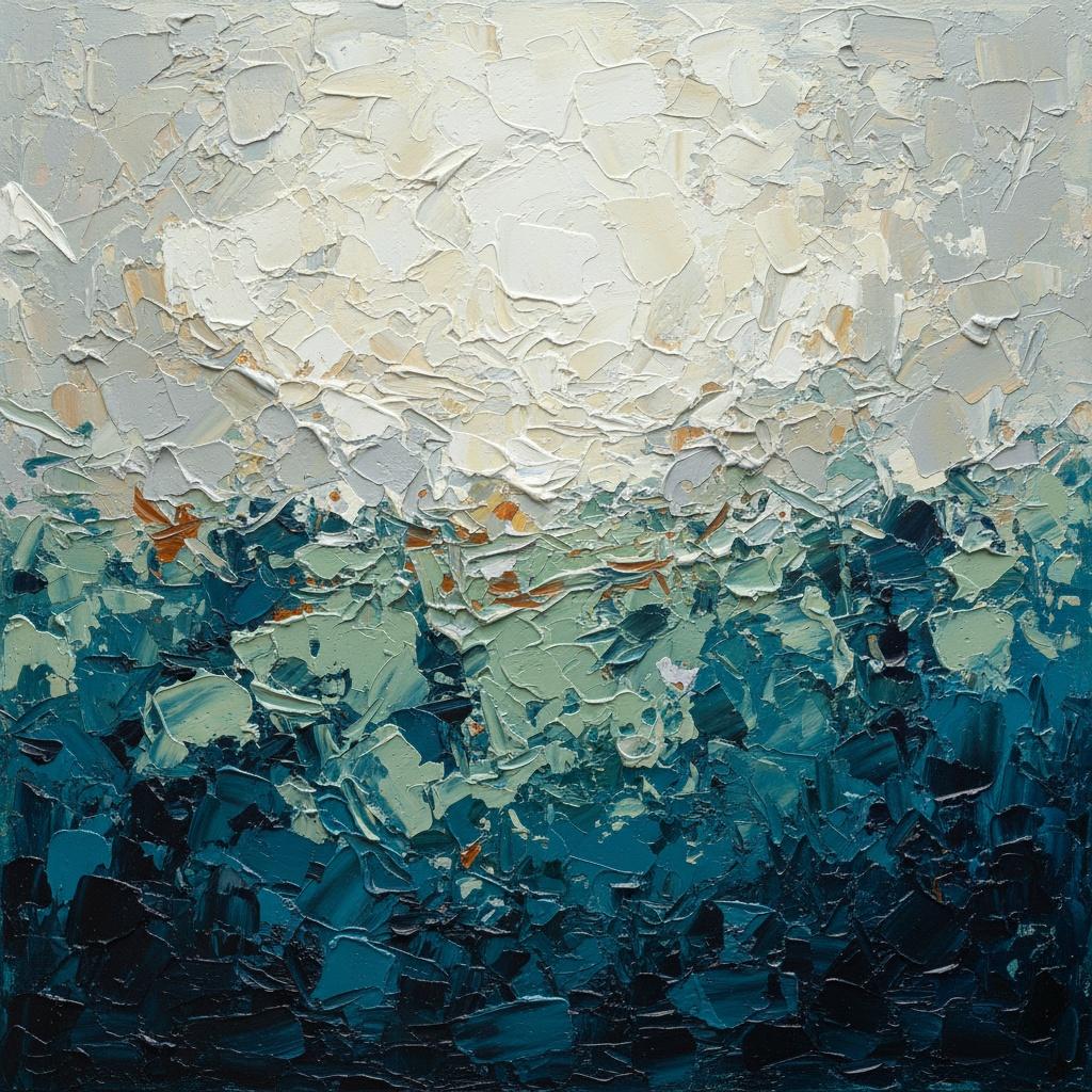 Ethereal Horizon: A Monumental Study In Luminous Cream And Deep Oceanic Shadows — Christian Noiret