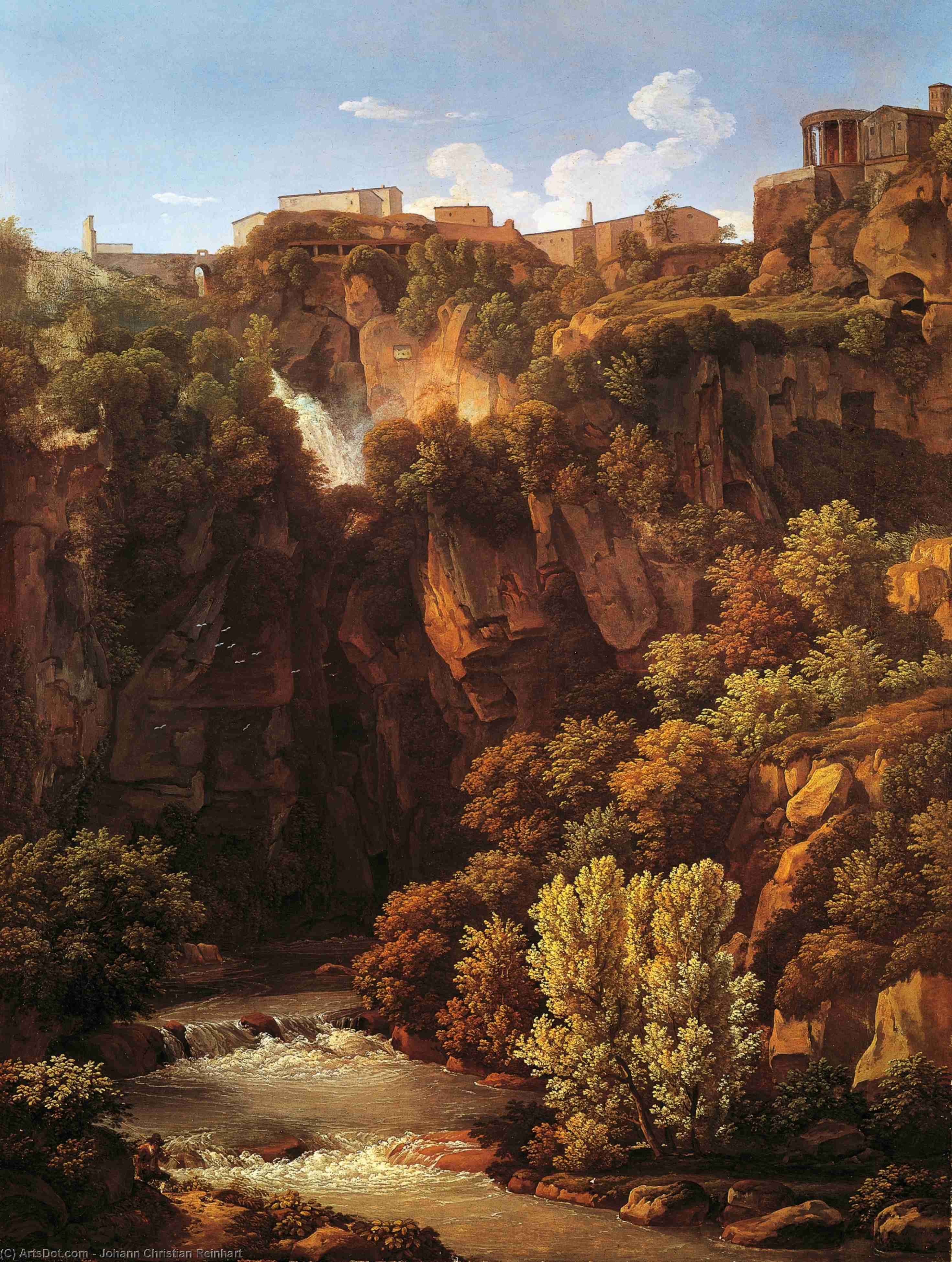 Waterfalls At Tivoli — Johann Christian Reinhart