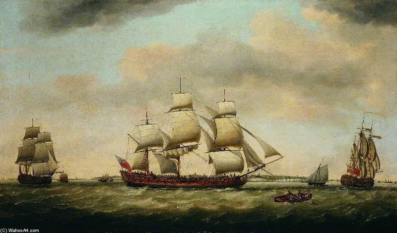 The East Indiaman 'general Coote' In Three Positions Off The Downs — Francis Holman
