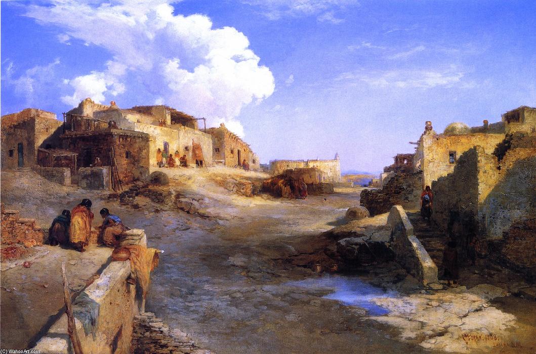 An Indian Pueblo, Laguna, New Mexico — Thomas Moran