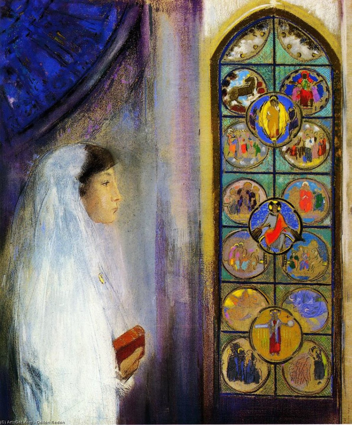 Portrait Of Simone Fayet In Holy Communion — Odilon Redon