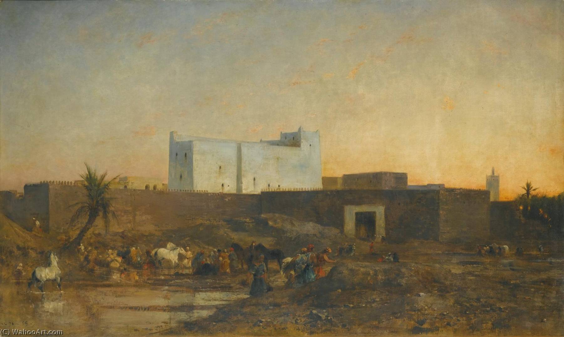 Abreuvoir À Laghouat, En Algerie — Eugène Samuel Auguste Fromentin