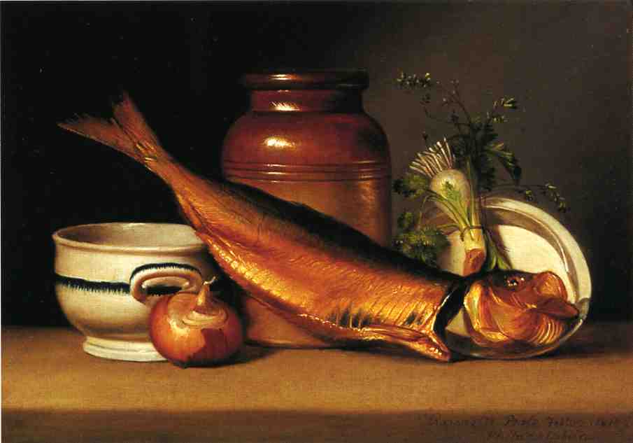 Still Liife With Dried Fish (also Known As A Herring) — Raphaelle Peale