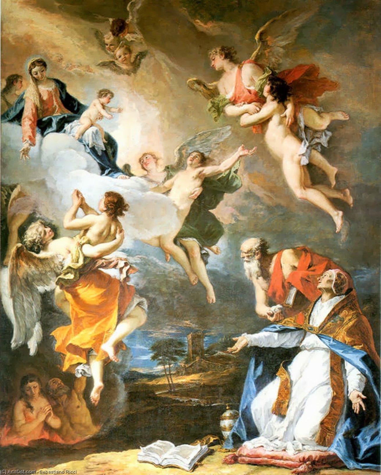 Pope Gregory The Great Saving The Souls Of Purgatory — Sebastiano Ricci