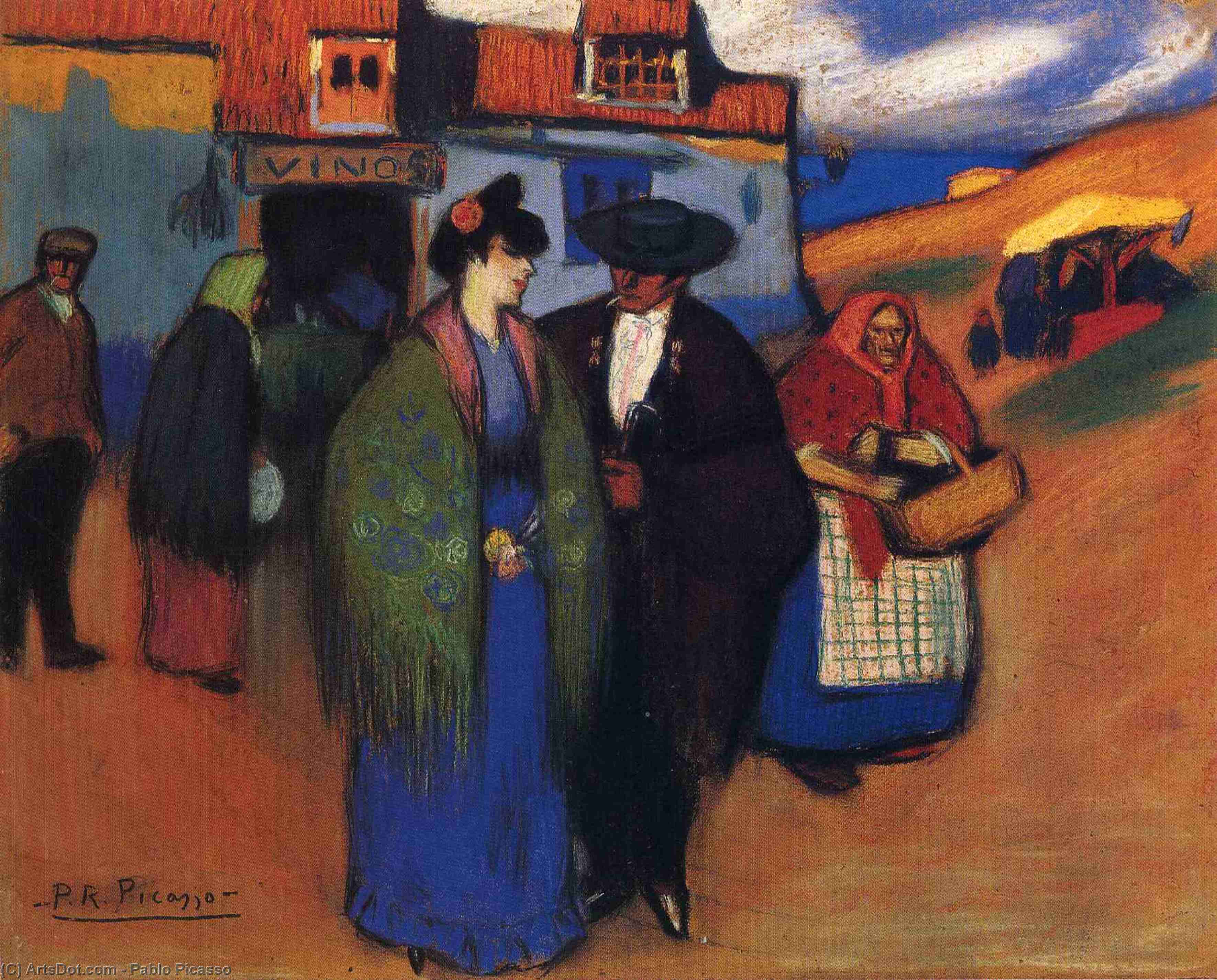 A Spanish Couple In Front Of Inn — Pablo Picasso
