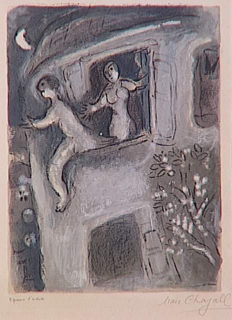 Michal Saves David From Saul — Marc Chagall