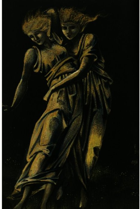 Study Of Two Figures Embracing. A Design For Metal — Edward Coley Burne-jones