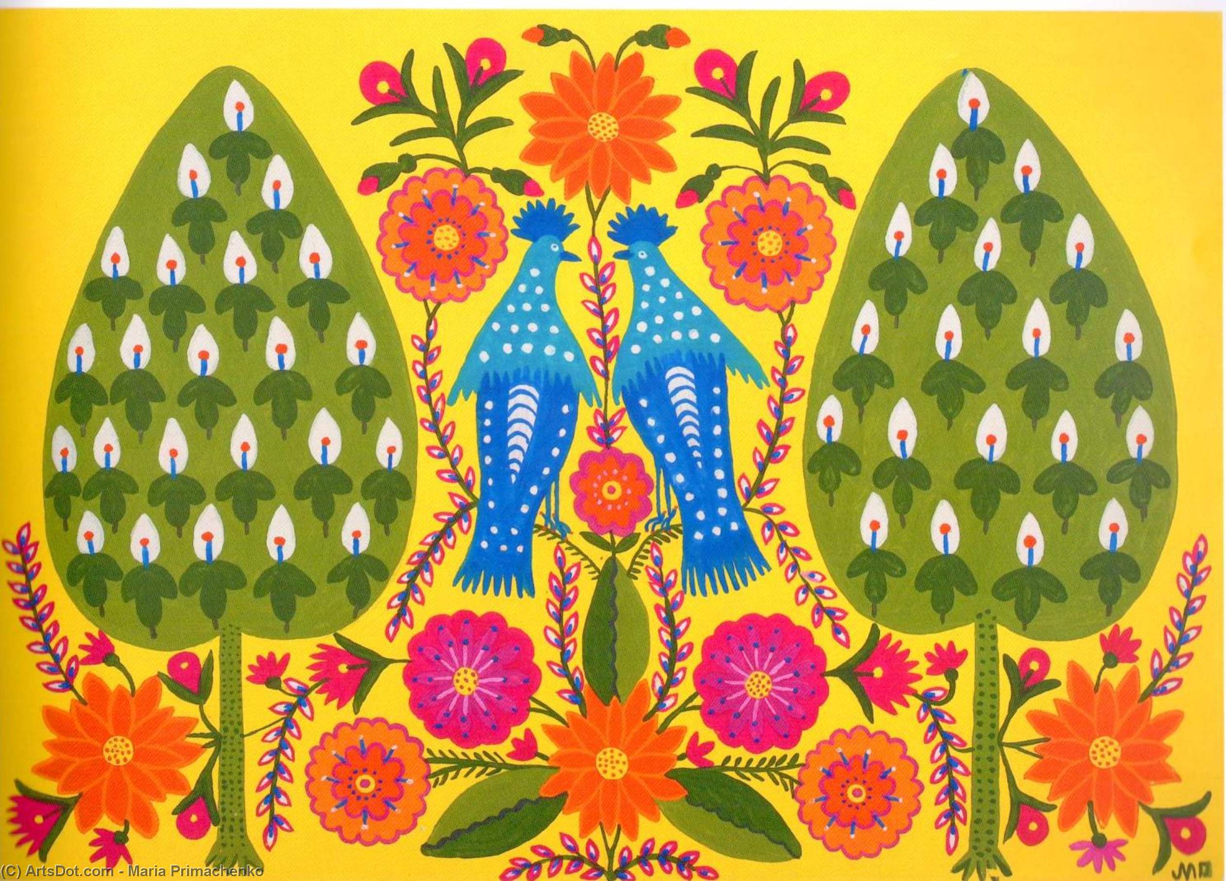 Two Blue Tomties - Two Sisters Walk On The Grass — Marija Primachenko