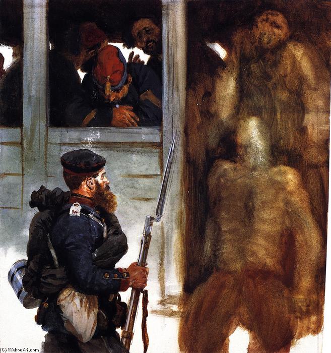 Soldier Of The Prussian Landwehr And French Prisoners — Adolph Von Menzel