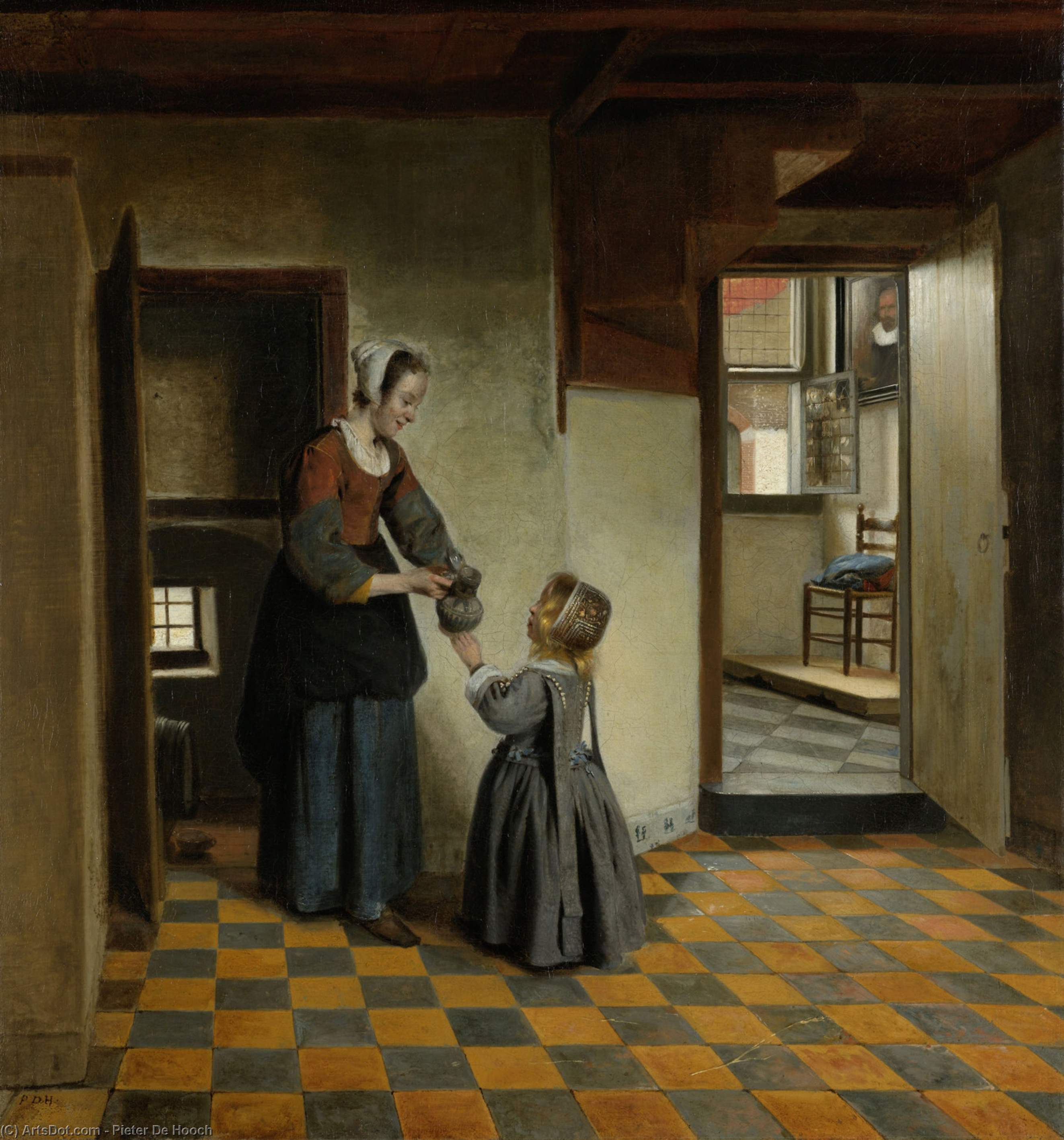 Woman With A Child In A Pantry — Pieter De Hooch