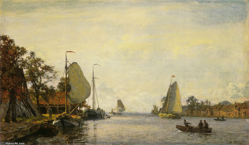 Riverscape With Sailing Boats In The Summer — Willem Bastiaan Tholen