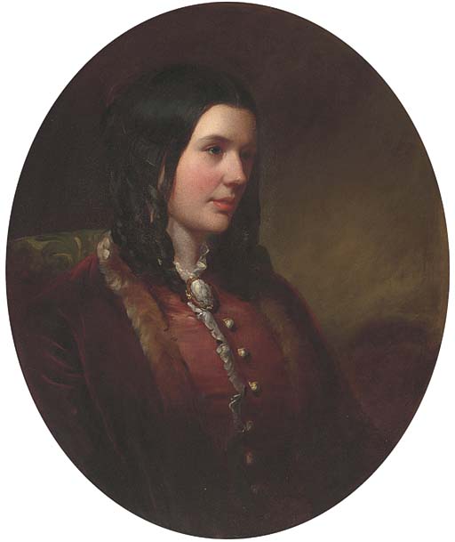 Portrait Of Miss Catherine Etty, Seated Bust-length, In A Fur-lined Coat — William Etty