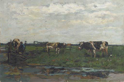 Milking The Cows — Wilhelmus Hendrikus Petrus Johannes Zwart