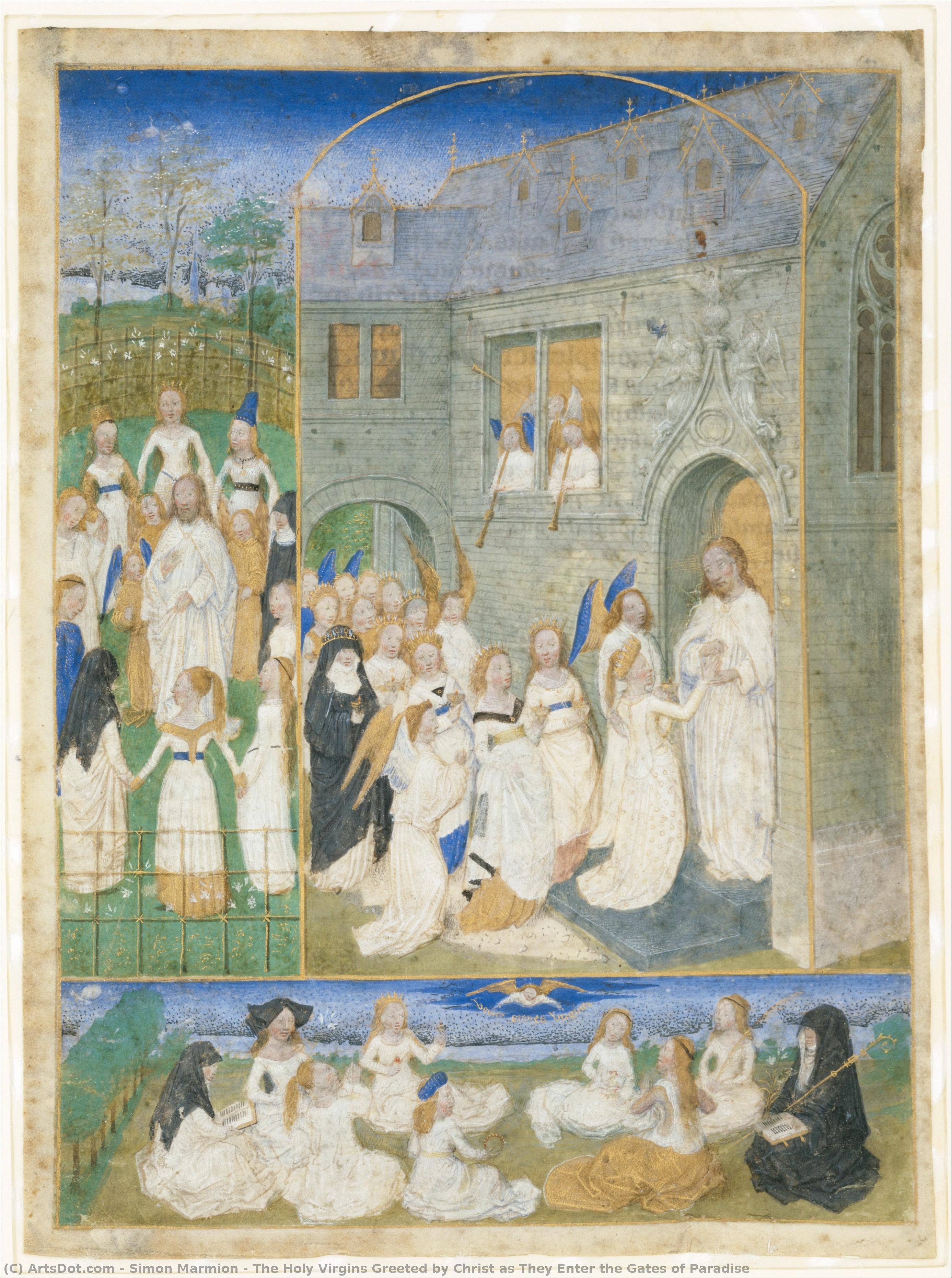 The Holy Virgins Greeted By Christ As They Enter The Gates Of Paradise — Simon Marmion