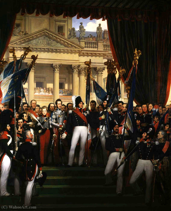 The King Gave The Flags To The National Guard Of Paris And The Suburbs — Joseph Désiré Court