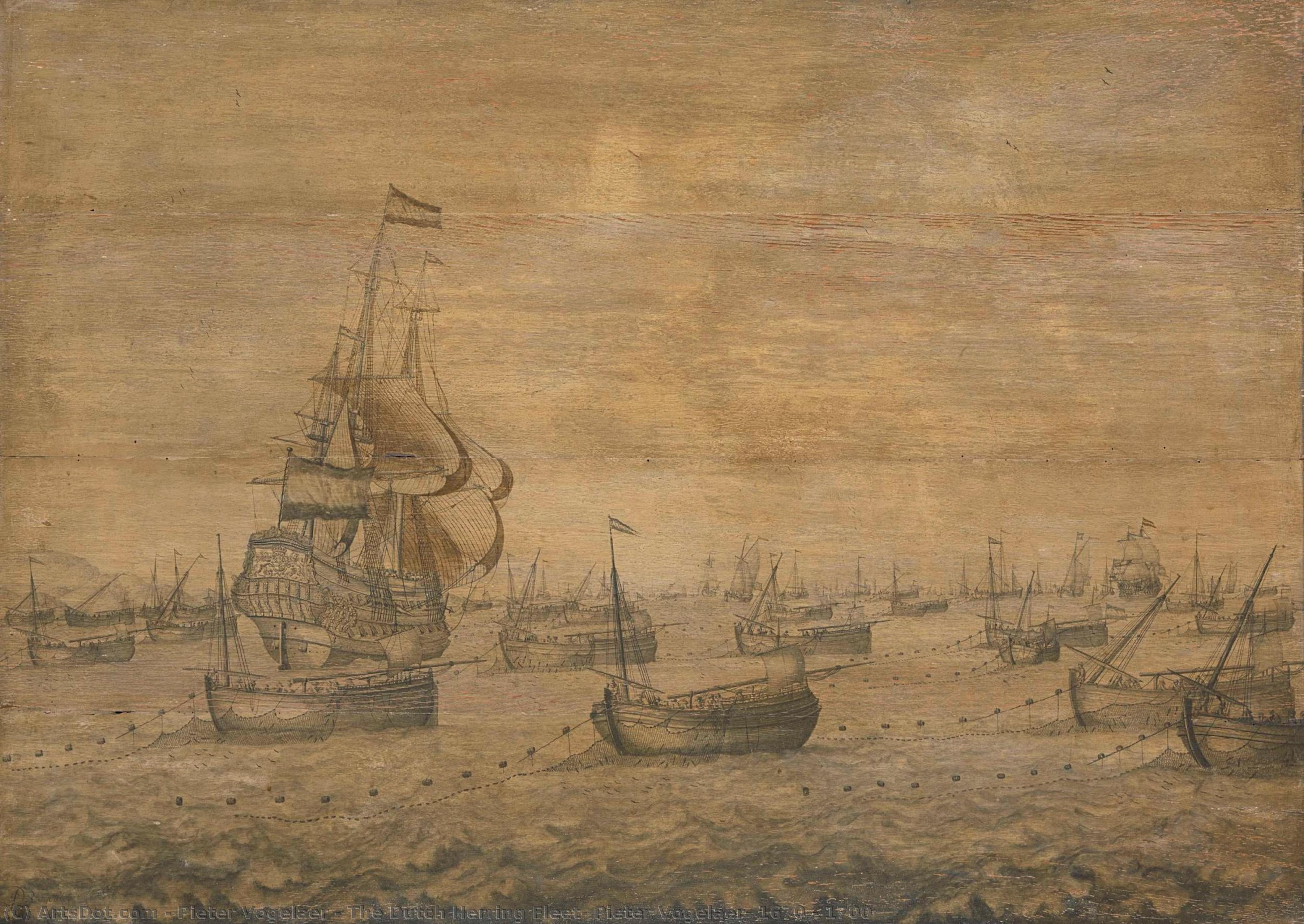 The Dutch Herring Fleet, Pieter Vogelaer, 1670 - 1700 — Pieter Vogelaer