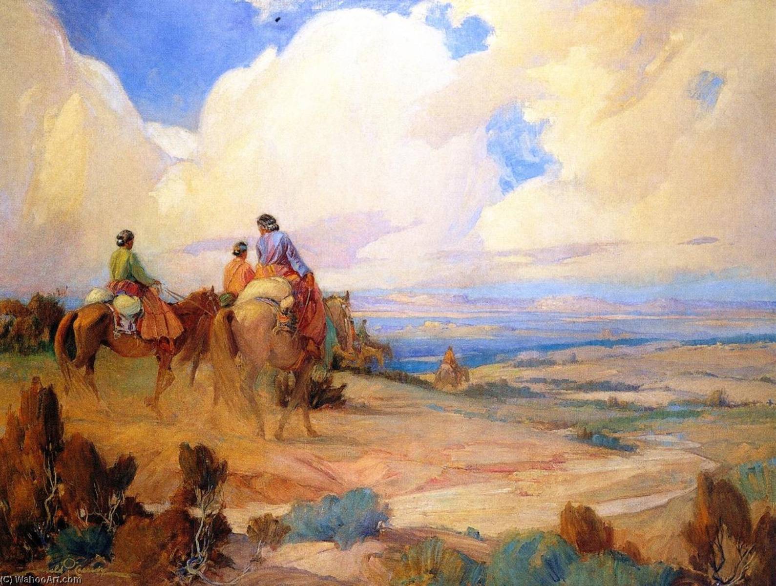 Navajos On The Way To Laguna Fiesta — Ira Diamond Gerald Cassidy