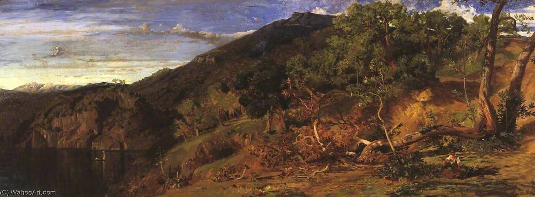 The Woods Of Sweet Chestnut Above Varenna, Lake Como — Frederick Lee Bridell
