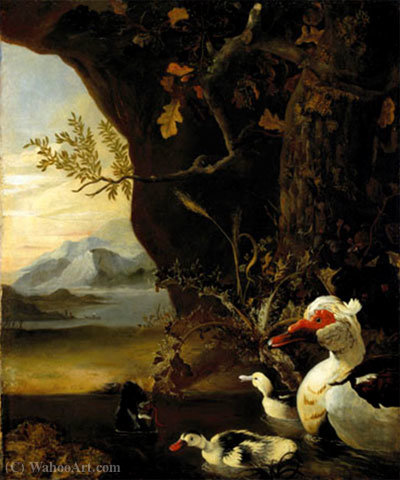 Mountainous Landscape With Ducks — Адриен Корте