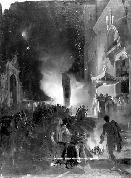 La Rentree Du Viatique Dans L'eglise De Santa Lucia A Naples — Cottrau Félix