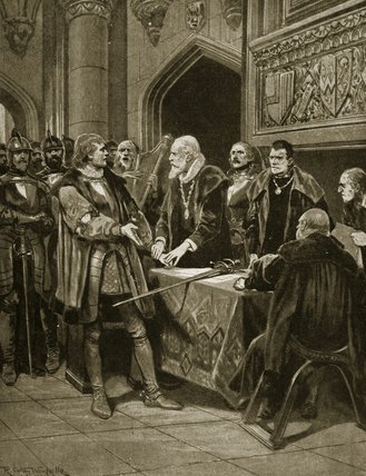 Lord Thomas Fitzgerald Throws Down His Sword — Richard Caton Woodville