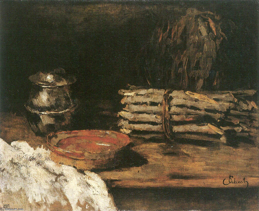 Wood For The Fireplace — Carl Eduard Schuch