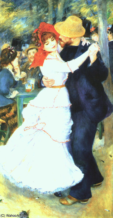 Dance At Bougival, Oil On Canvas, Museum Of Fin — Pierre-auguste Renoir
