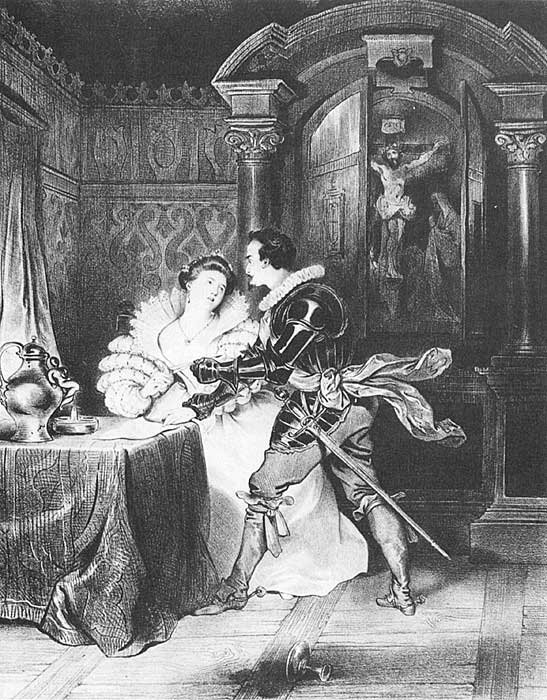 Henri Iii Et Sa Cour, Acte Iii, Scène V. Le Duc Et La Duchesse De Guise — Achille Jacques Jean Marie Devéria