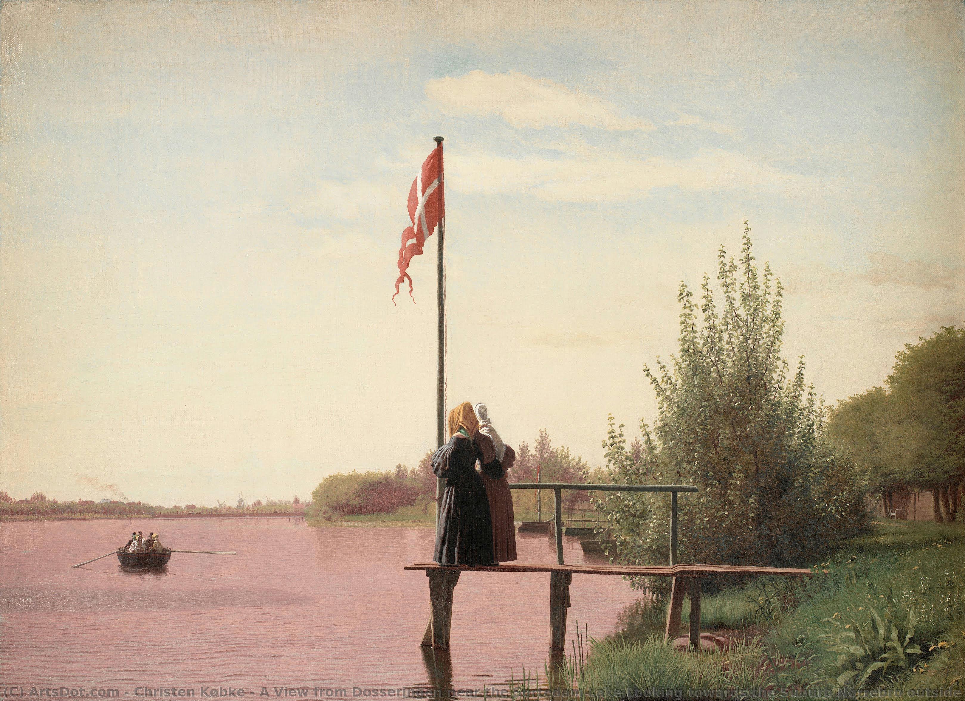 A View From Dosseringen Near The Sortedam Lake Looking Towards The Suburb Nørrebro Outside Copenhagen — Christen Købke