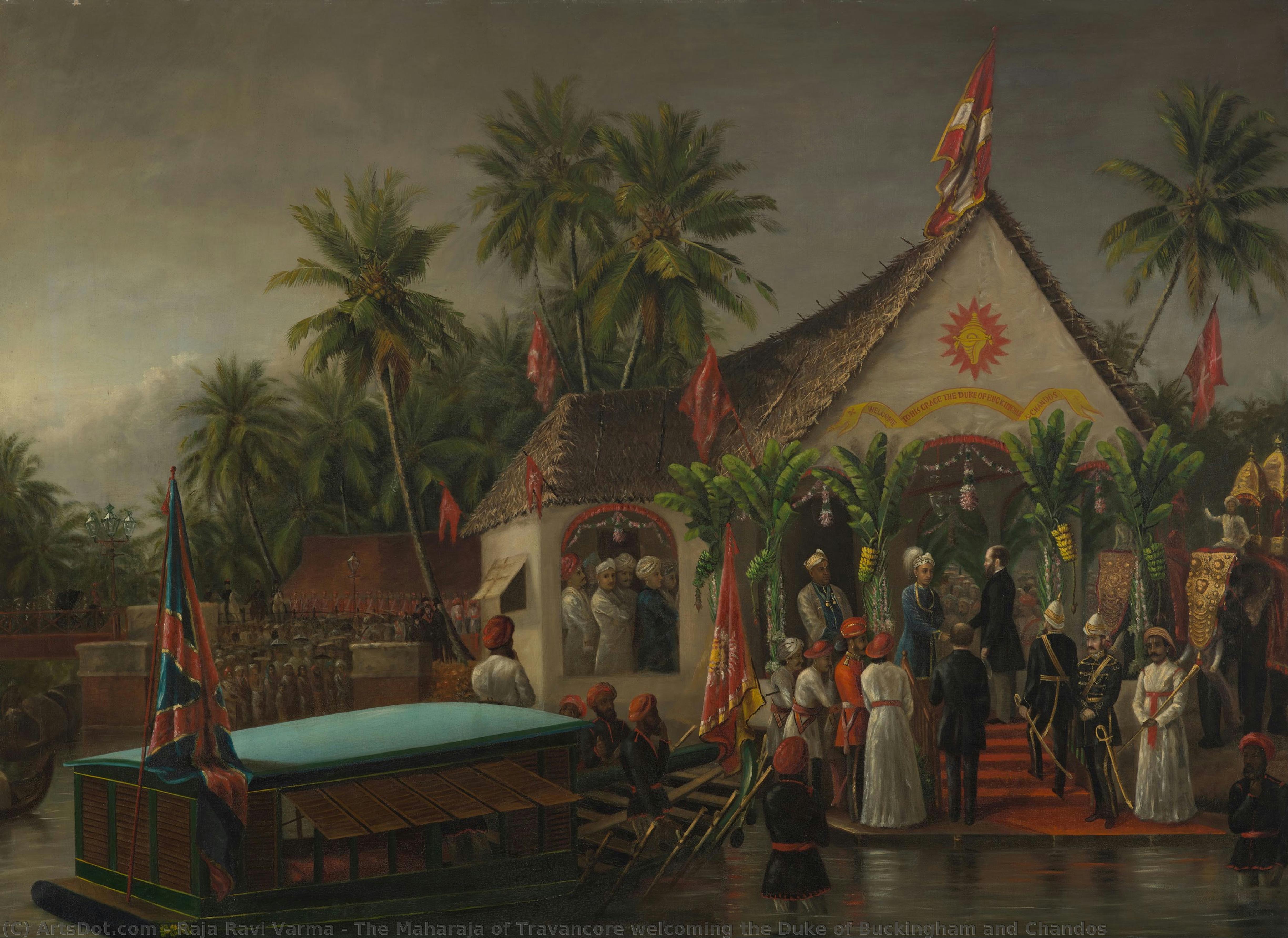 The Maharaja Of Travancore Welcoming The Duke Of Buckingham And Chandos — Раја Рави Варма